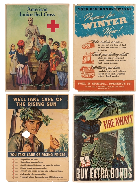 Group of Ten World War II Posters and Prints. 1940s. 