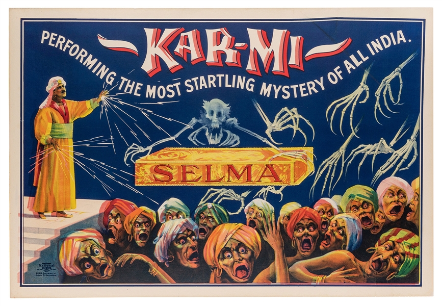 Kar-Mi (Joseph Hallworth). Kar-Mi. Selma. Performing The Most Startling Mystery of All India.