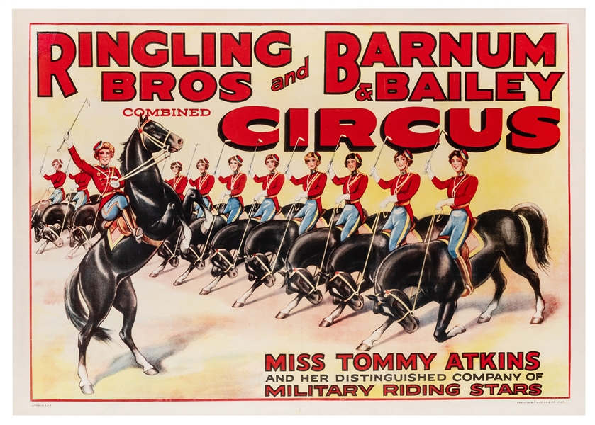 Ringling Brothers and Barnum & Bailey. Miss Tommy Atkins and Her Distinguished Company of Military Riding Stars. 