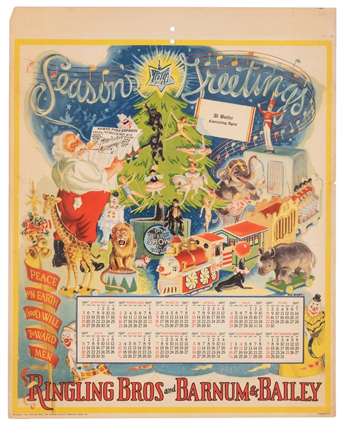Ringling Brothers and Barnum & Bailey Calendar. 1947. 