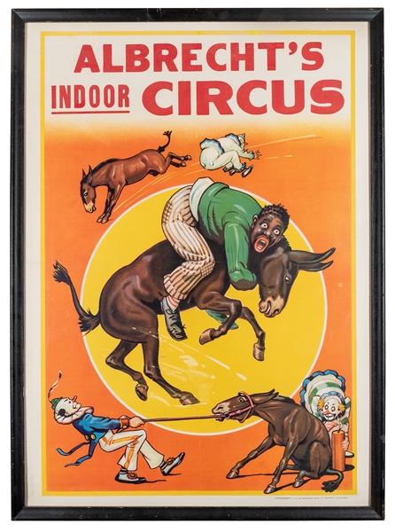 Albrecht’s Indoor Circus. Black Americana Circus Stock Poster. 