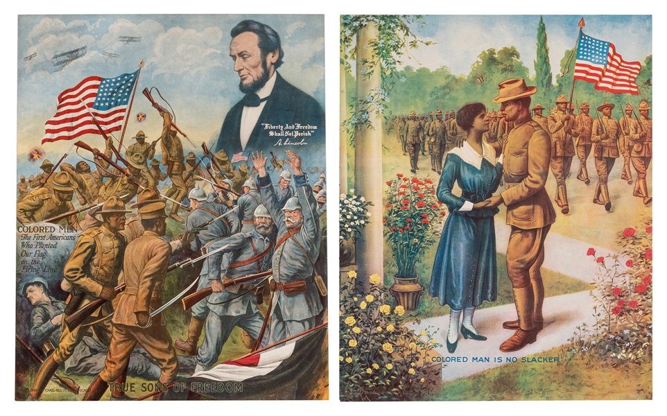 Pair of World War I Black “Uplift” Posters. Lithographs.