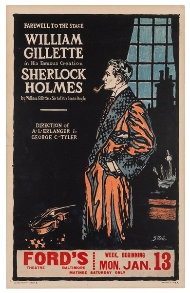 [Conan Doyle, Sir Arthur] Sherlock Holmes William Gillette in His Famous Creation. 