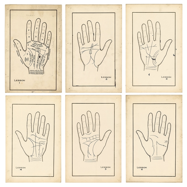 Original Illustrations and Designs for “Forty Lessons in Palmistry.”