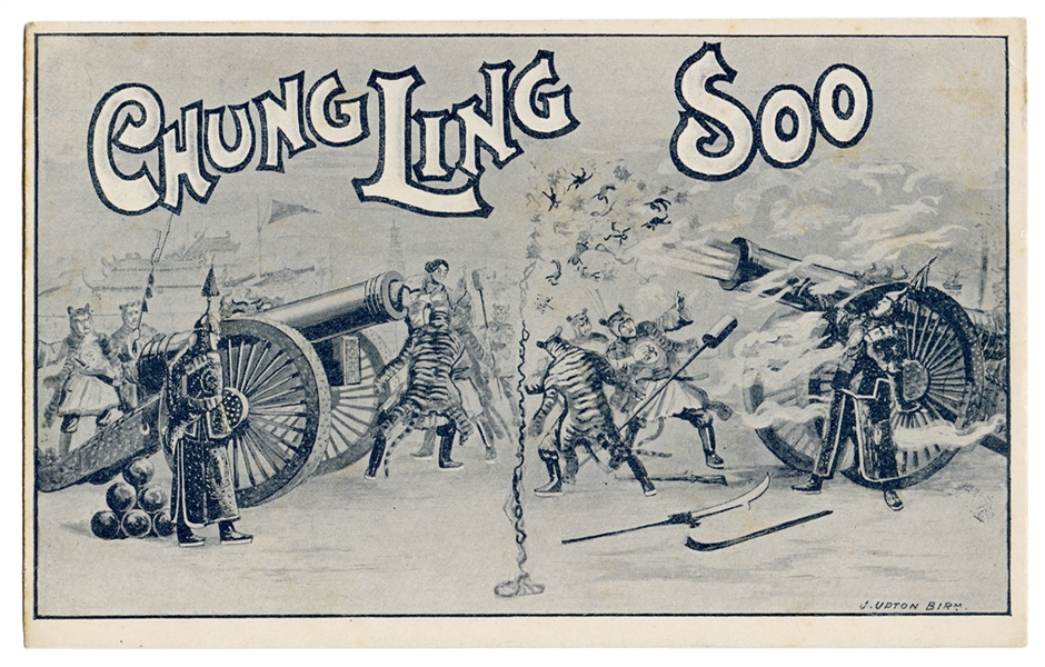 Chung Ling Soo Shooting from a Cannon Postcard.