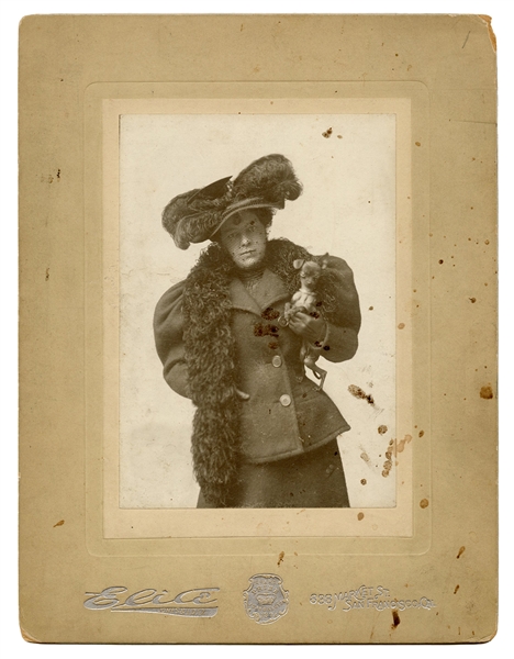 Cabinet Photograph of Adelaide Herrmann and Her Dog.