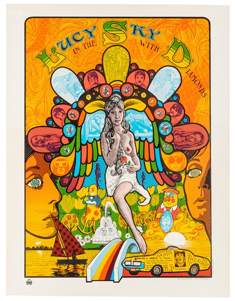  Lucy in the Sky with Diamonds. Psychedelic Beatles Poster. 
