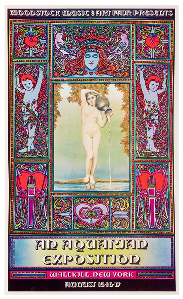  Original “Aquarian Exposition” Woodstock Poster. 1969.