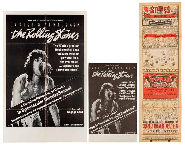  The Rolling Stones “Ladies and Gentlemen” Trio of Movie Posters. 