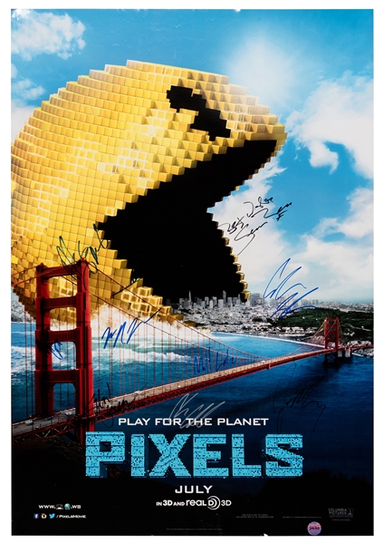  “Pixels” Cast-Signed Movie Premier Poster.