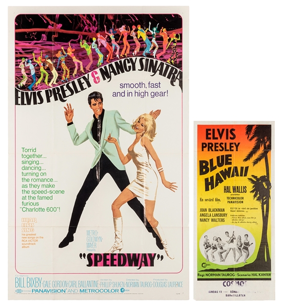  Speedway / Blue Hawaii. Pair of Elvis Presley Movie Posters. 