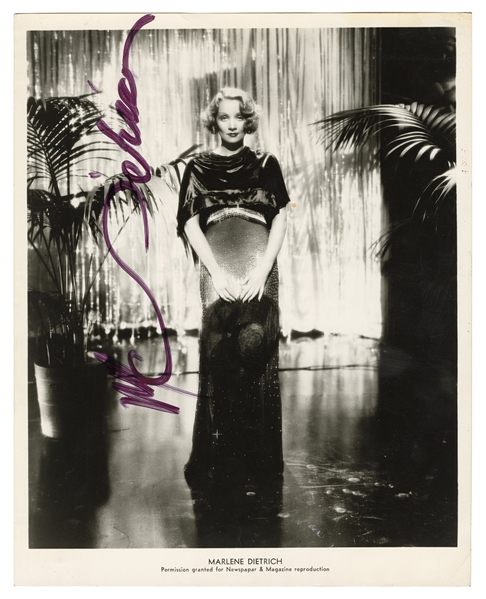  Marlene Dietrich Signed Publicity Photograph. 