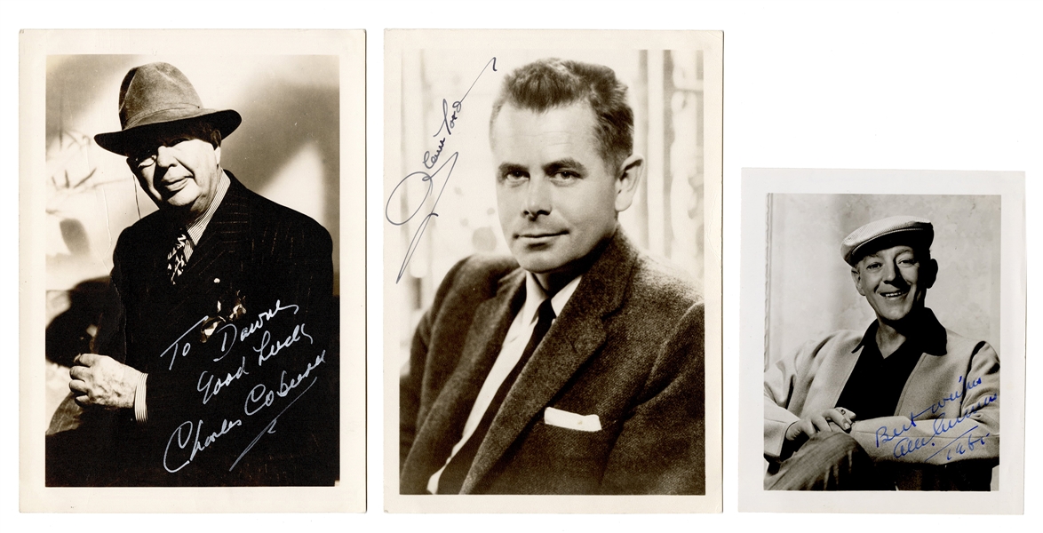  Hollywood Actors Signed Photo Trio. 