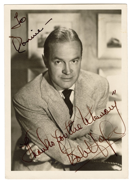  Bob Hope Inscribed and Signed Publicity Photo. 