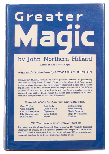 Hilliard, John Northern. Greater Magic. Inscribed and Signed by Tarbell. 