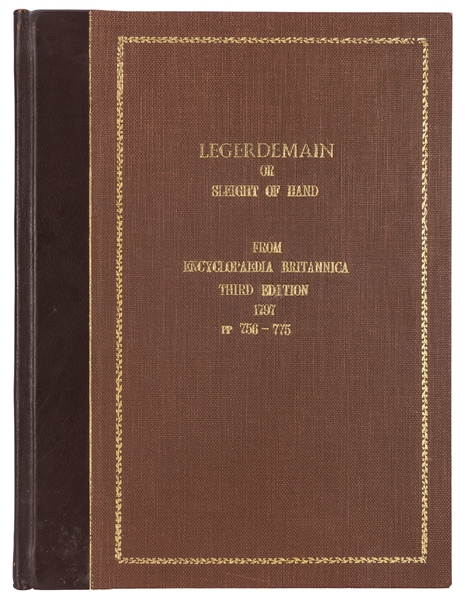[Legerdemain] Encyclopaedia Britannica: or A Dictionary of Arts, Sciences...