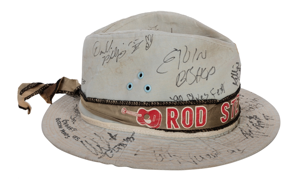  Rod Stewart Hat Signed by Numerous Blues and Rock Musicians. 
