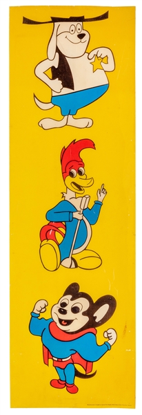  Large Cartoon Character Vinyl Sign from Walter Lantz’s “Family Television Archives” Museum,  likely 1980s