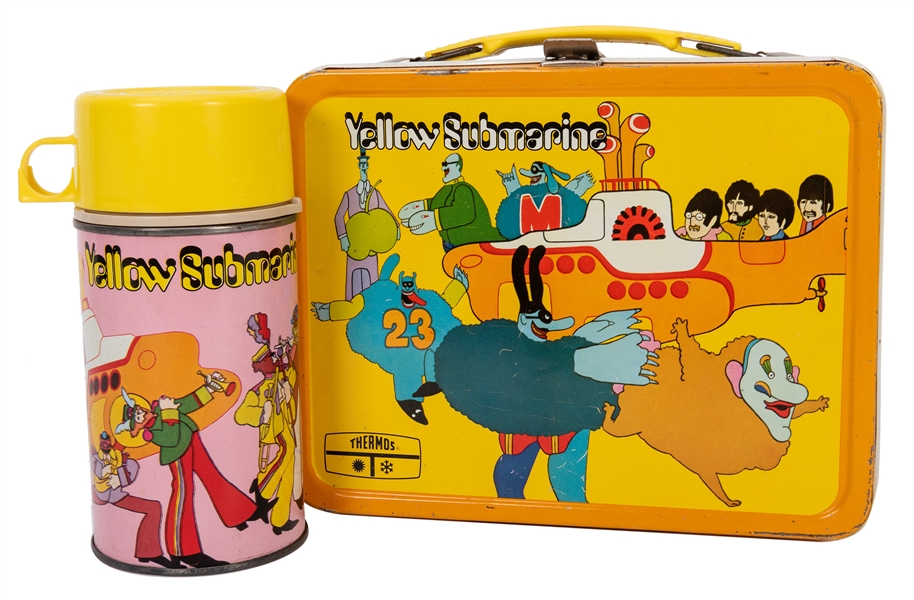  1968 Beatles Yellow Submarine Lunchbox and Thermos. 