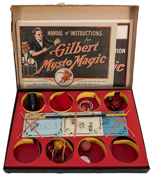 VTG 1938 The AC newest Gilbert Co No #1 Mysto Magic Exhibition Set Show Kit Board Game