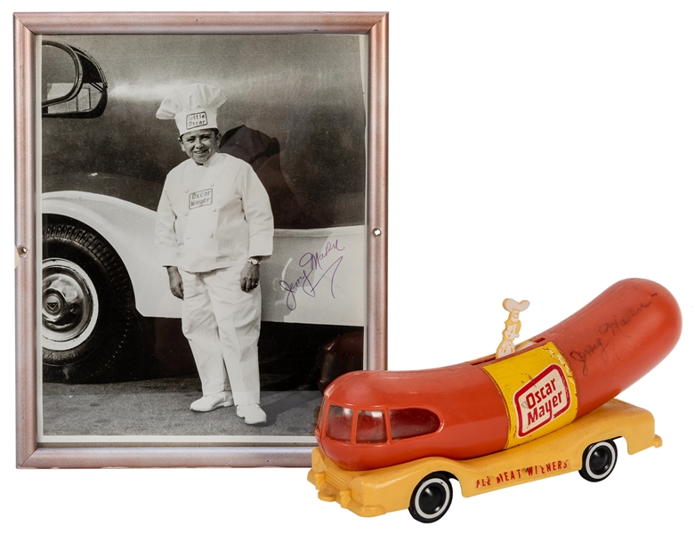  A Photo and Oscar Mayer Weinermobile Signed by “Little Oscar” Jerry Maren. 