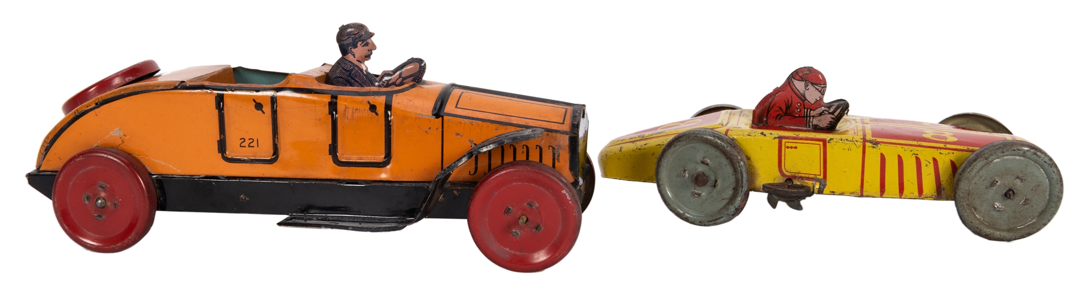  Lot of 2 Early Tin Convertible Vehicles. 1920s.