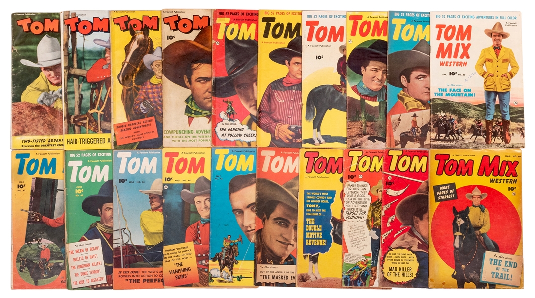  Tom Mix Western. Lot of 23 Comic Books. 