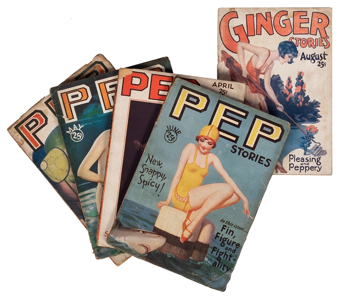  PEP/Ginger Stories. Five Pulp Issues. 