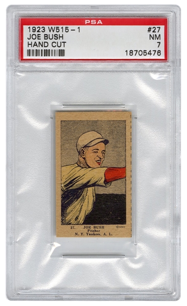  1923 W515-1 Joe Bush Hand Cut Strip Card. 