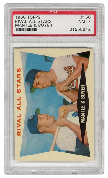  1960 Topps Rival All Stars. Mantle & Boyer. No. 160. 