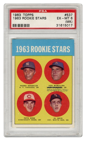  1963 Topps Pete Rose Rookie Stars No. 537. 