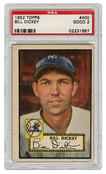  1952 Topps Bill Dickey No. 400. 