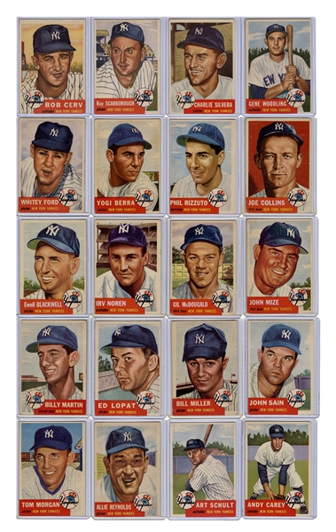  1953—1959 Topps New York Yankees Cards. Lot of Over 150.  