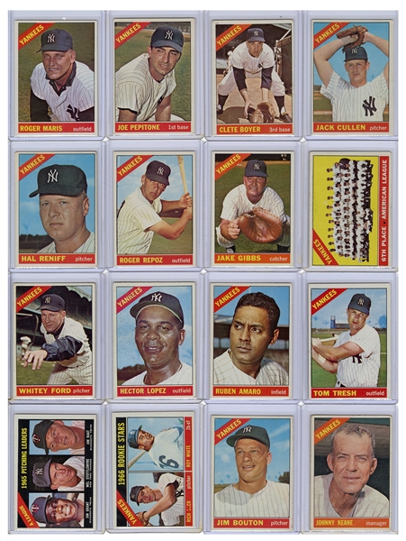  1966—1969 Topps New York Yankees Baseball Card Collection. Lot of Over 100. 