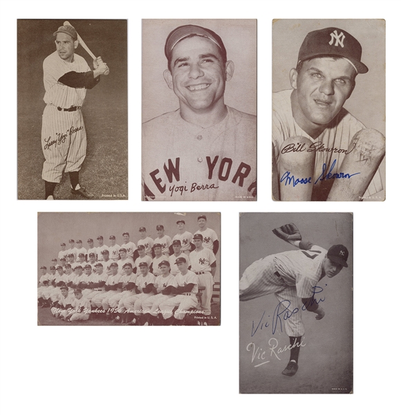  1930s—70s New York Yankees Exhibits Cards and Postcards. Lot of 68. 