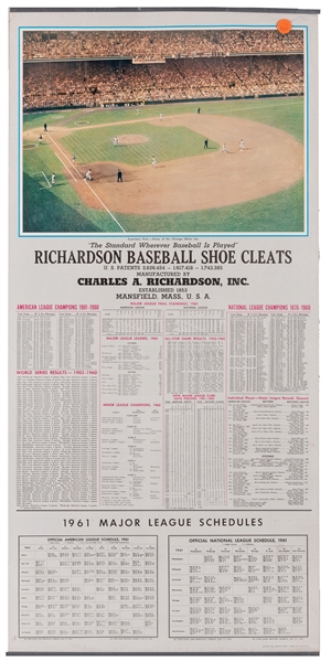  Lot of 8 Richardson Baseball Cleats MLB Schedules / Stat Sheets. 