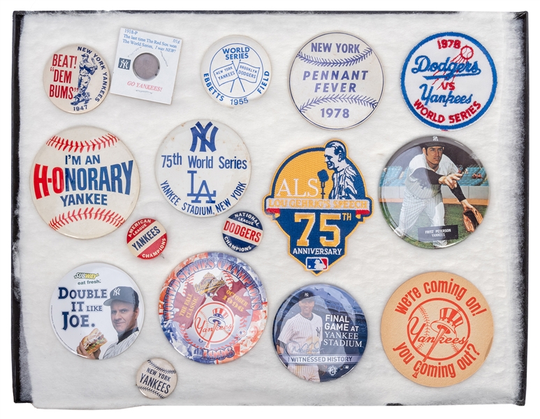  Lot of Over 200 New York Yankees Pins and Souvenirs. 