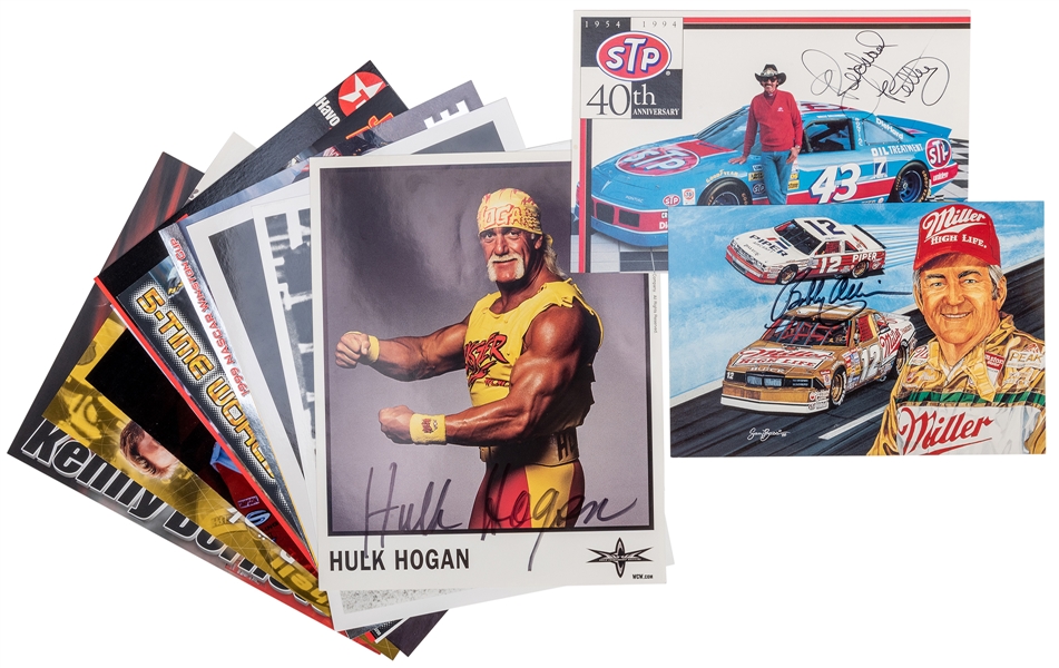  Collection of Auto Racing and Sports Related Signed Photographs. 15 pcs. 