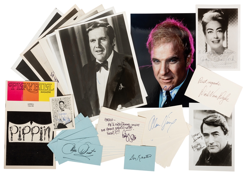  Lot of Hollywood Personalities Signed/Autograph Index Cards and Other Items. 
