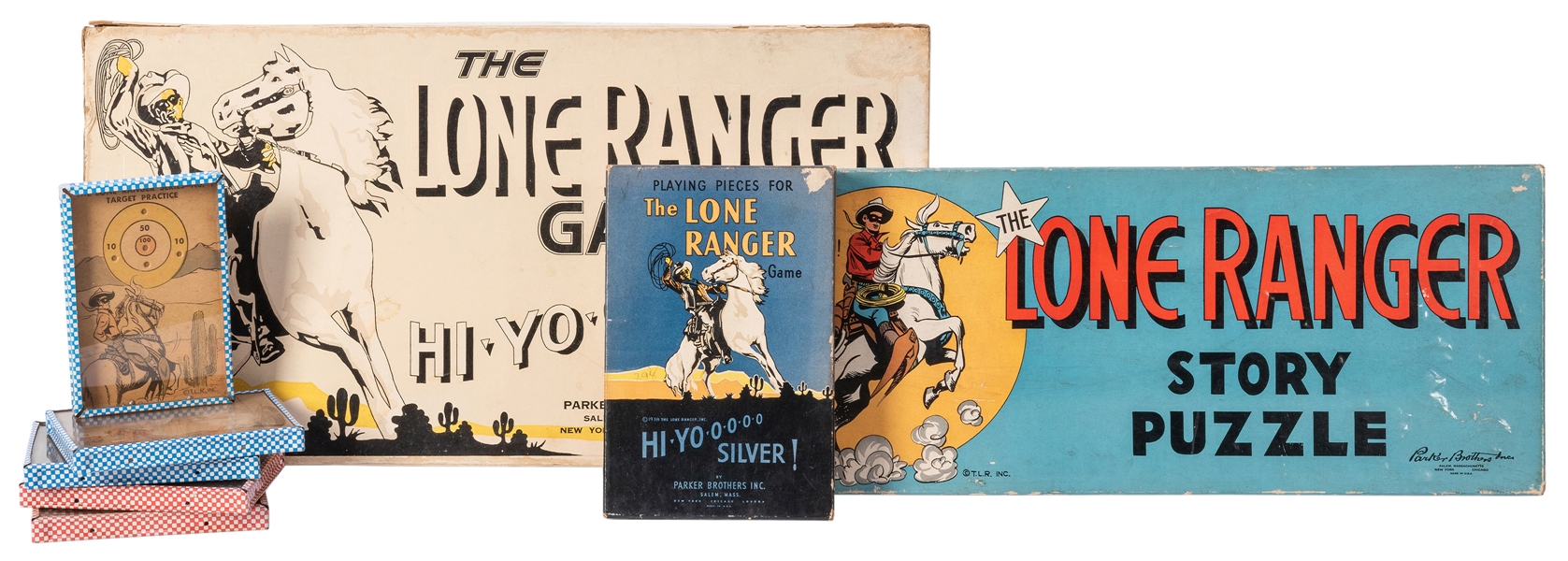  Collection of Lone Ranger Games, Puzzles, and Premium. 9pcs.  