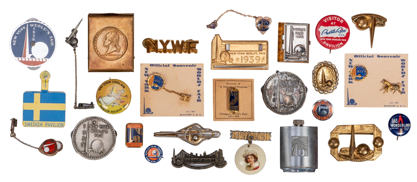  Collection New York World’s Fair Pins and Souvenirs. 35 pcs. 