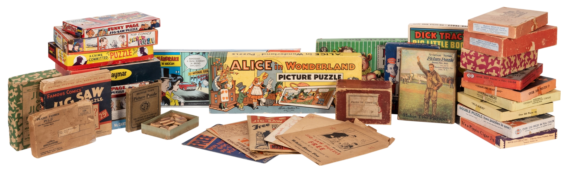  Collection of 72 Vintage Jigsaw Puzzles.  