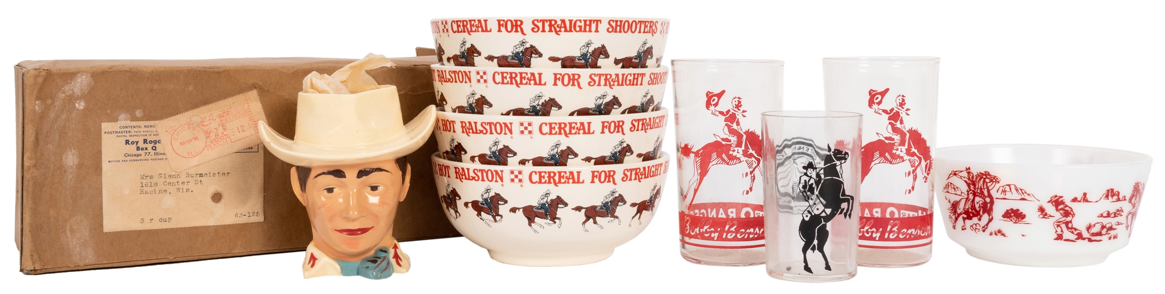  Collection of Western Themed Breakfast Cereal Glassware Premiums. 10 pcs. 