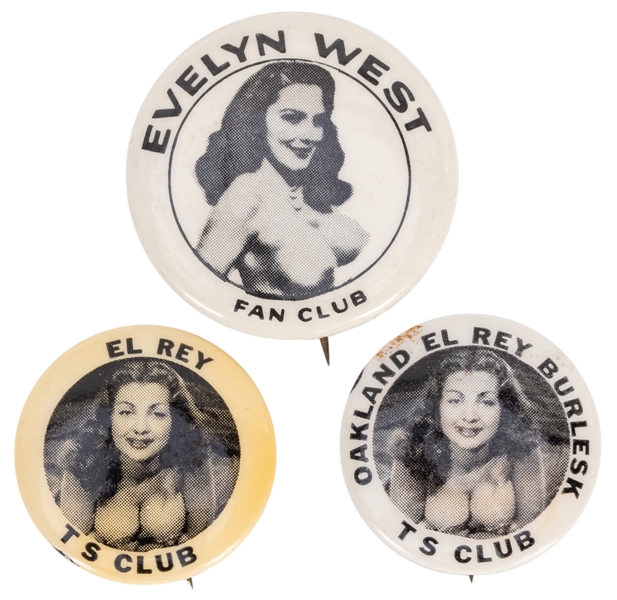 Evelyn West Club Buttons. 3 pcs. 