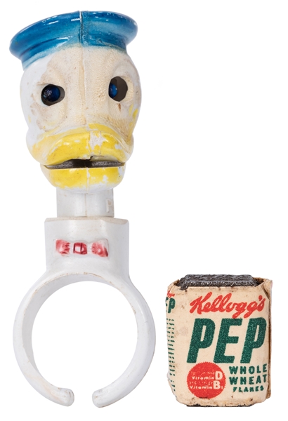  Kellogg’s PEP Cereal Donald Duck Living Toy Ring.  