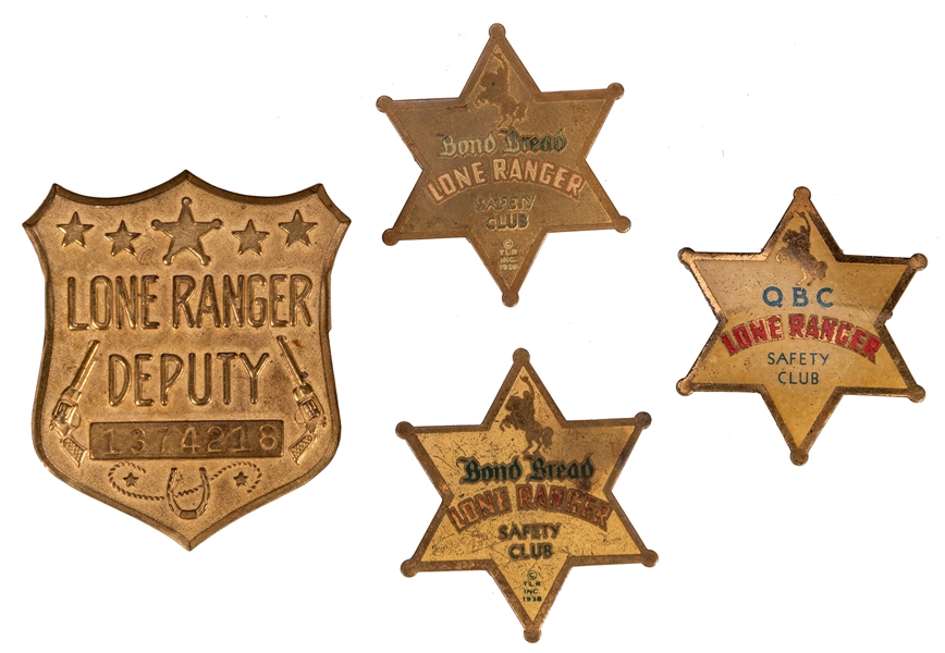  Lone Ranger Premium Badges. 4 pcs. 