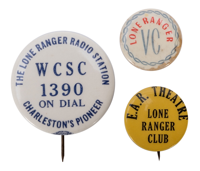  Lone Ranger Premium Buttons. 3 pcs. 