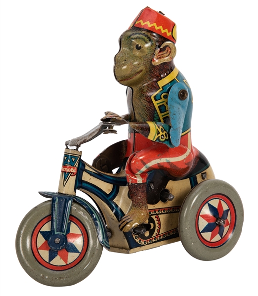  Monkey on Tricycle Windup Toy. Germany: K. Arnold, ca. 1950s.