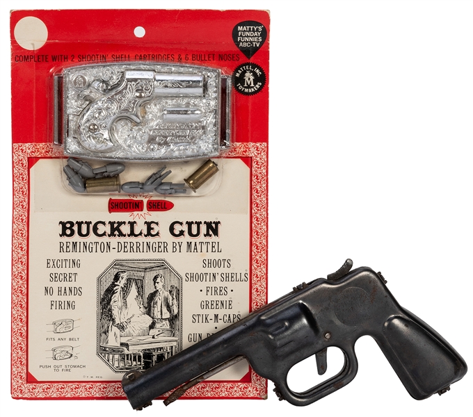  Shootin’ Shell Buckle Gun and Daisy No. 80 Pistol. 2 pcs. 