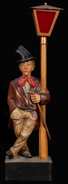 Karl Griesbaum Carved Wooden Whistler Automaton.